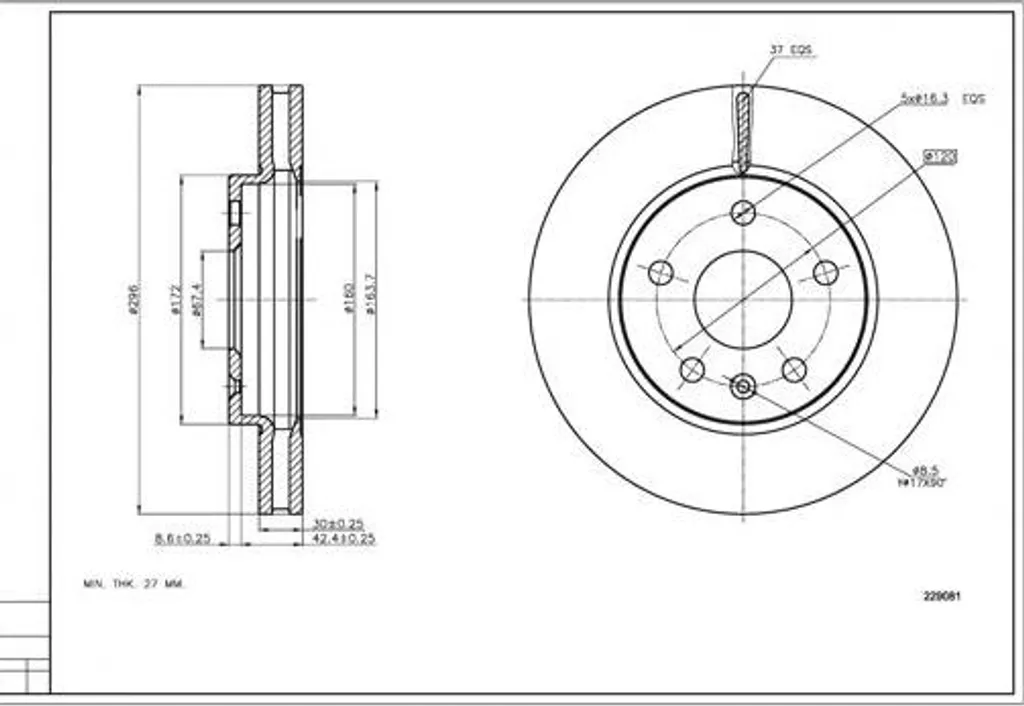 Disque de frein avant ventilé 13501307 pour Opel Insignia et Malibu