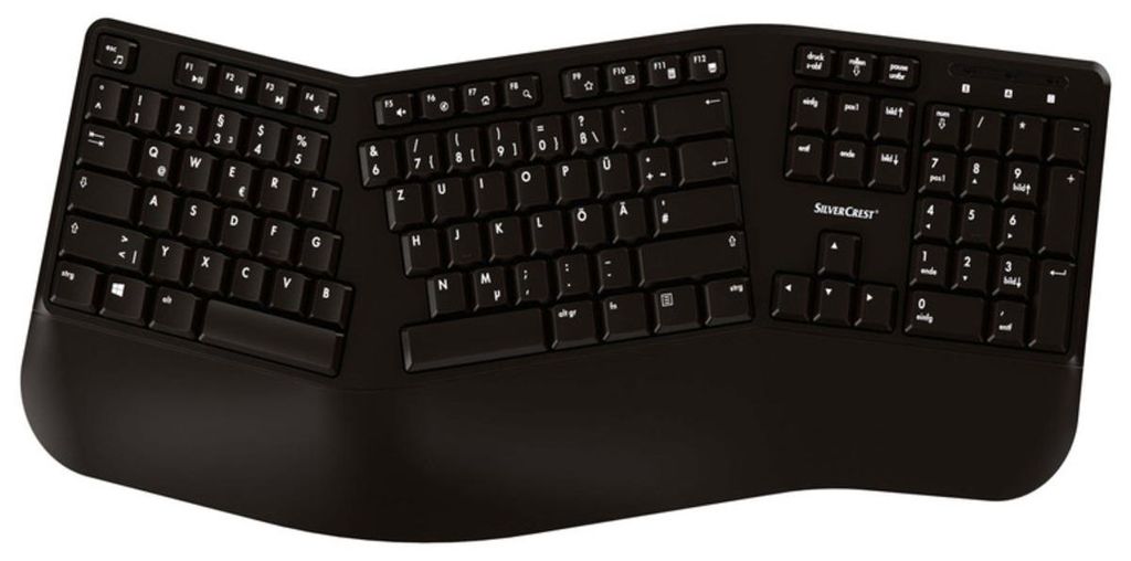 SilverCrest Funk Tastatur SPC KE500 A1 ergonomisch kabellos USB Dongle