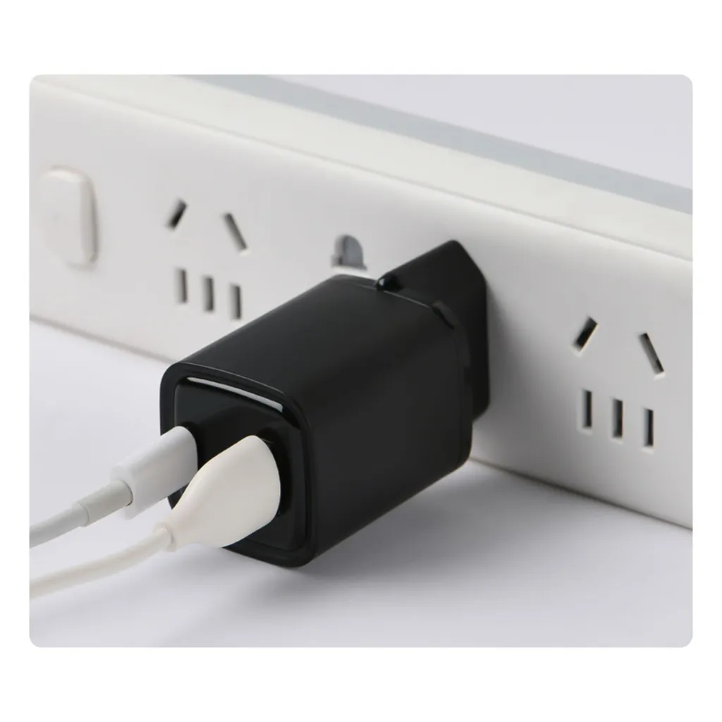 Adaptateur Secteur Double USB 33W Eaxus avec Écran Digital - Pack de 2 Noir - 5