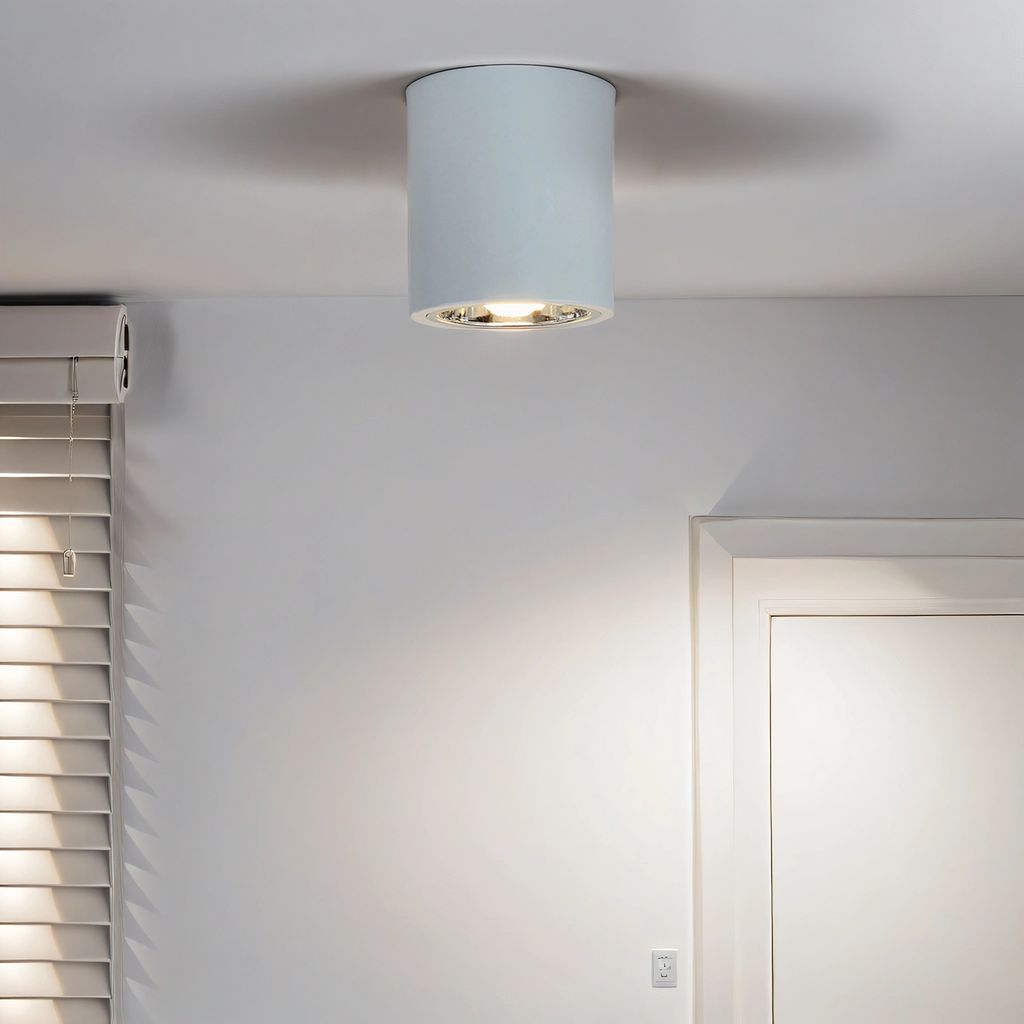 Aufbaustrahler Modern Weiß Metall E27 elegante Produktbild 