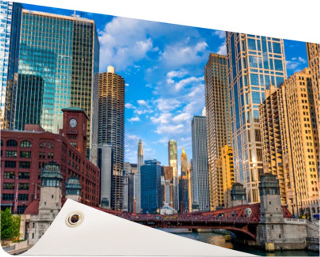 Gartenposter - 120x80 cm - Chicago River - Modernes Wandbilder - Amerikanische Städte
