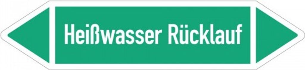 Dreifke Aufkleber I RKZ-Etikett Heißwasser Rückl., DIN 2403, grün/weiß, ab Ø...