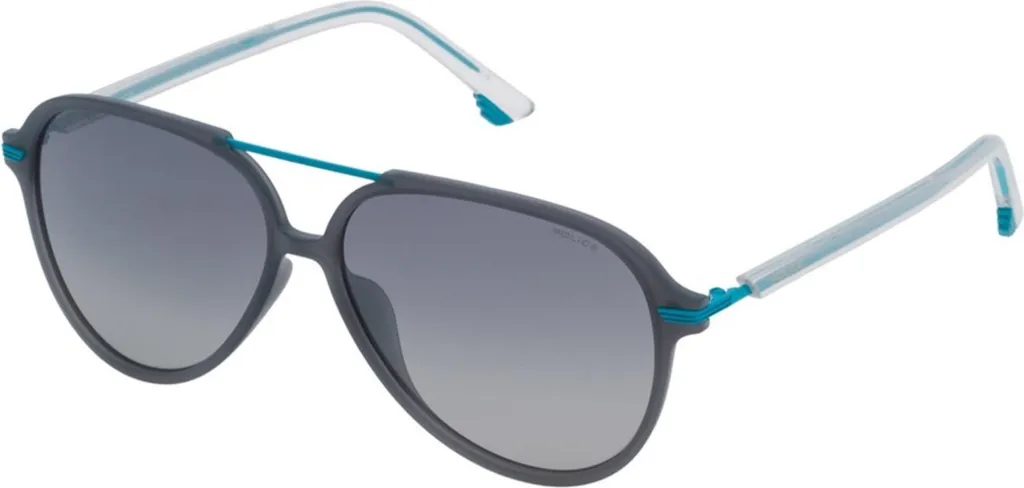 Lunettes de soleil de luxe pour homme Police SPL582 métal gris foncé