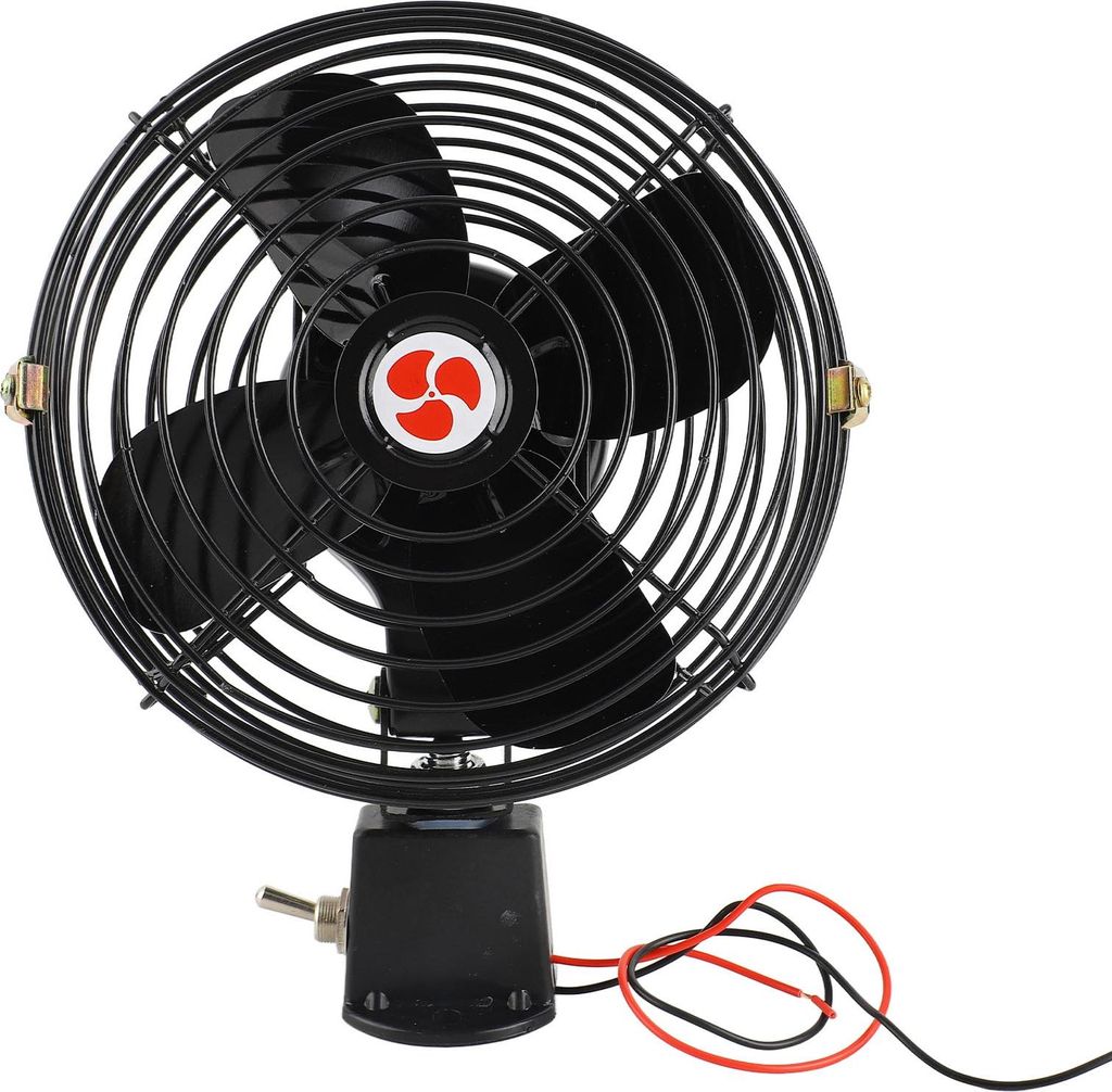 12V RV Kühlerlüfter mit 2 Geschwindigkeitsschaltern Heavy Duty Quiet Metal Car Fan für Truck RV Car Boat Bus 6in