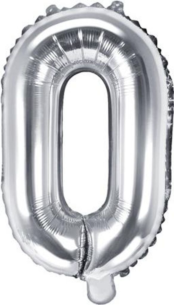 Folienballon Buchstabe „O“, 35cm, silber (1 Karton / 50 Stück)