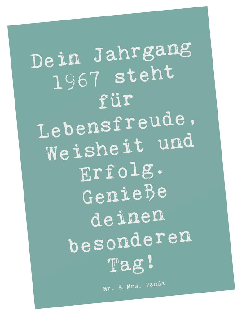 Mr. & Mrs. Panda Postkarte Spruch 1967 Geburtstag - Meeresbrise - Geschenk, Fotokarte, Jubiläumsfest, Happy Birthday, Ansichtskarten, Besonderes, ...