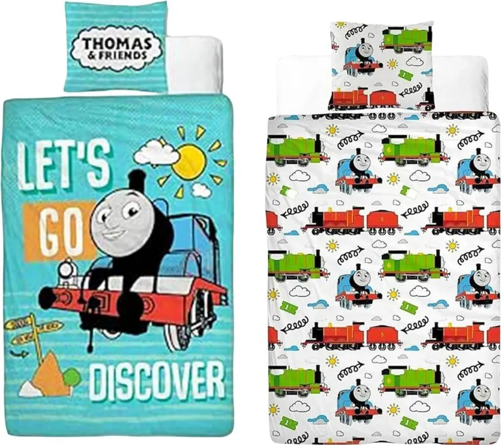 Thomas & Friends Parure de lit réversible TC622 Bébé Vert et Blanc