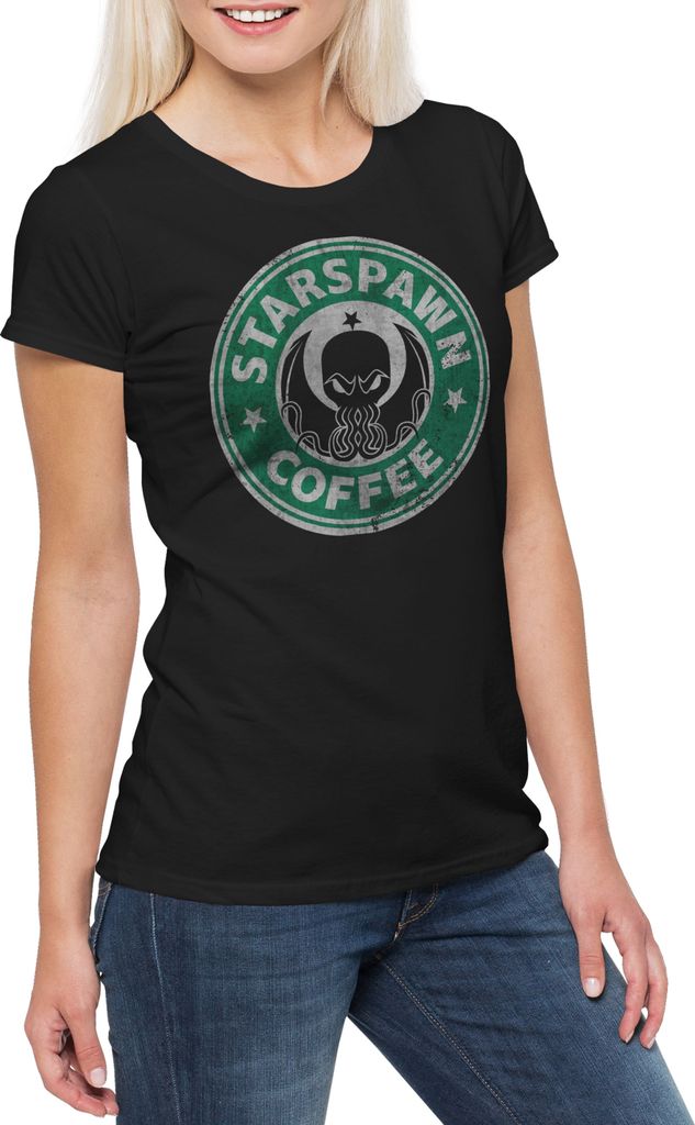 Urban Backwoods Starspawn Coffee, Damen T-Shirt, Farbe: Schwarz, Größe: XS