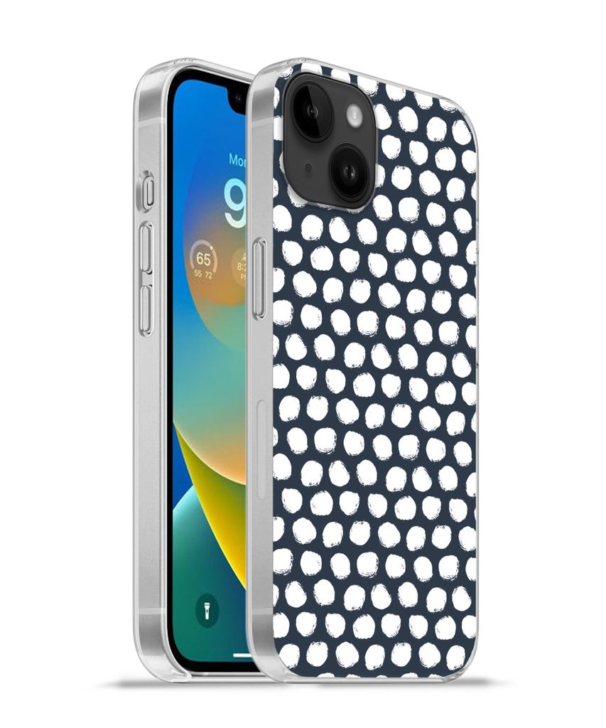 MuchoWow Handyhülle Schutzhülle Hülle für Apple iPhone 14 Plus - Soft case Tupfen - Muster - Weiß Silikon Softcase Handy Hülle - Abbildung