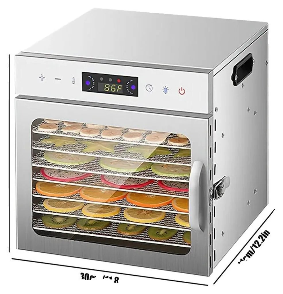 Déshydrateur 8 niveaux grande capacité, minuterie et chauffe uniforme