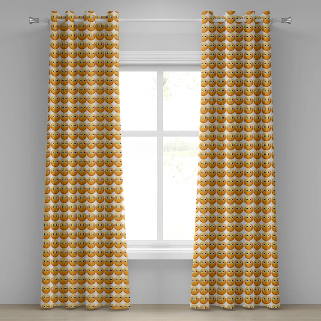 ABAKUHAUS Emoji Tende Occhielli 280x175 Giallo Moderno Smiley