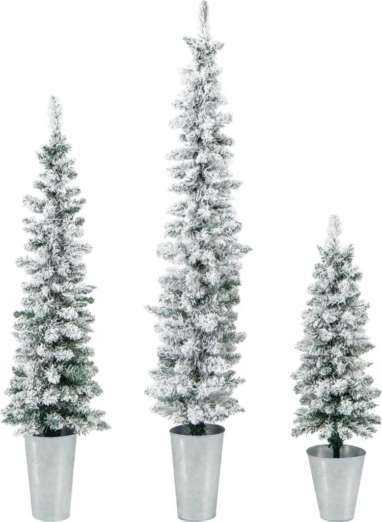 Sapins de Noël artificiels enneigés avec pieds stables en métal