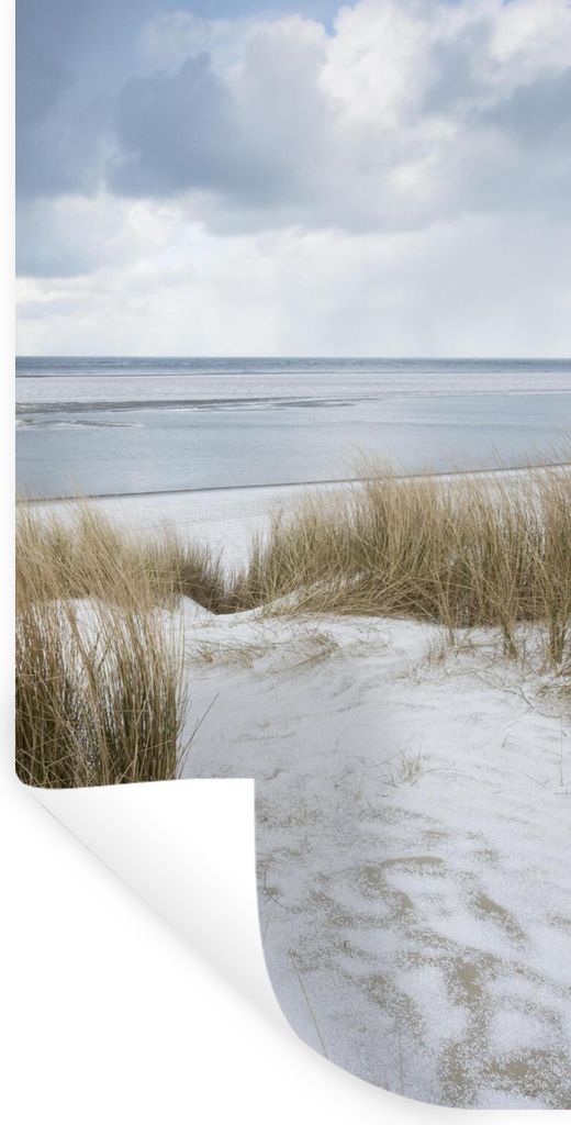 MuchoWow Wandtattoo Wandsticker Wandaufkleber Nordsee - Dünen - Wasser 60x120 cm Selbstklebend und Repositionierbar - Selbstklebend - Fototapeten