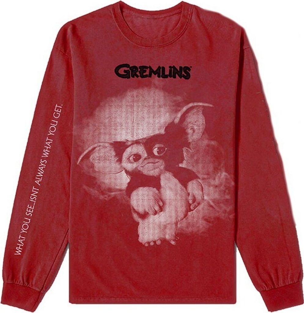 Gremlins - T-Shirt für Herren/Damen Uni Langärmlig RO4218 (L) (Rot)