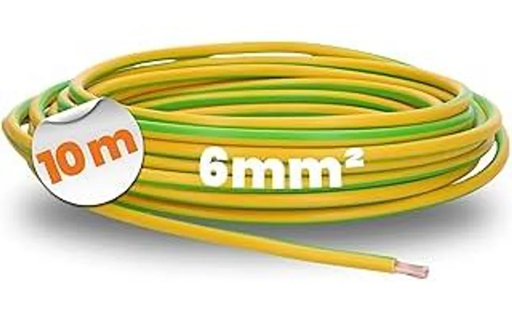 10 metri Lapp 4520004 H07V-K 6 mm² verde-giallo I Cavo di cablaggio I Cavo flessibile I PVC a filo singolo I Treccia 6 mm² I Cablaggio