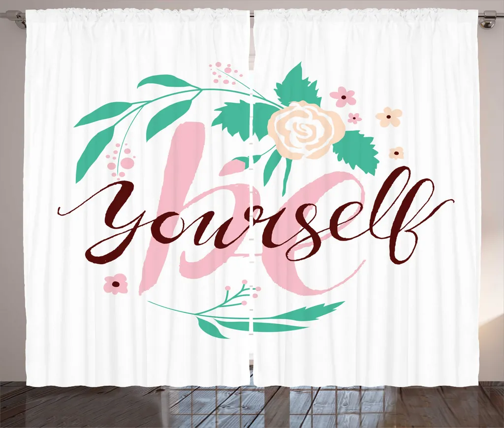 Rideau Rustique ABAKUHAUS Motivation Fleurs 280x225cm Rose Seafoam