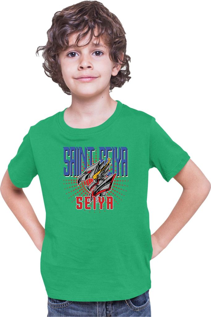 Kinder T-Shirt Japan Anime Manga Saint Anime Seiya Logo Seiya Mark, 12-13 Jahr - 152 / Grün