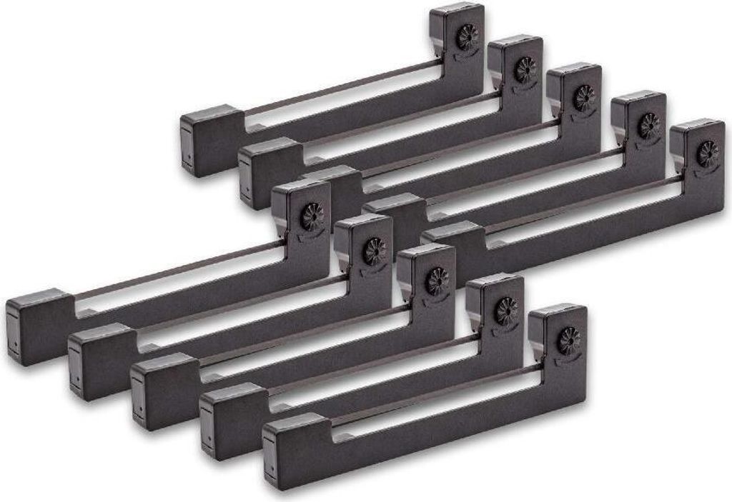 vhbw 10x Farbband Schriftband kompatibel mit Datamega DPN 150-16, DPN 2250-24, DPN 2236-40, DPN 230, DPN 2250-30 Nadeldrucker, Bondrucker - Schwarz