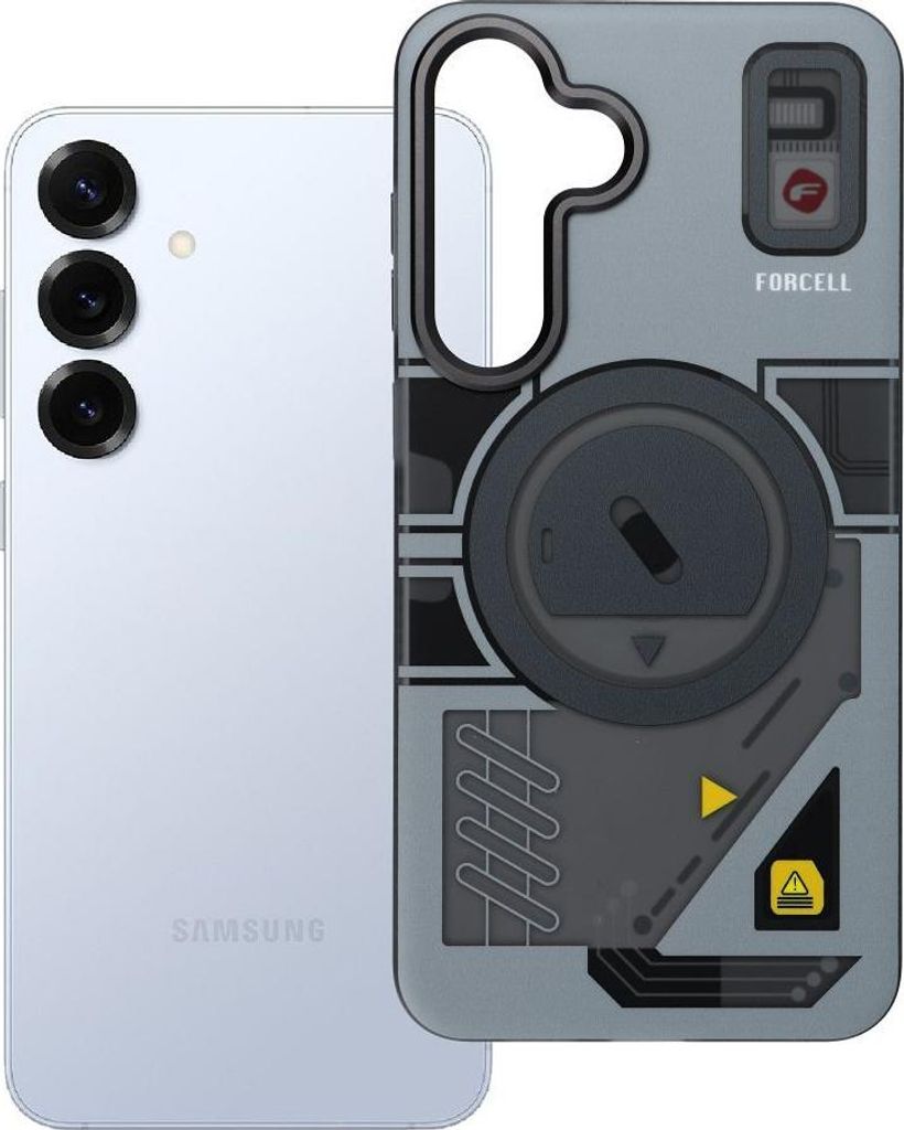 Case passend für Samsung S25 PLUS Forcell F-Protect Levels Dual Layer 4D technology kompatibel mit Magsafe Military Drop-Test cyber grey