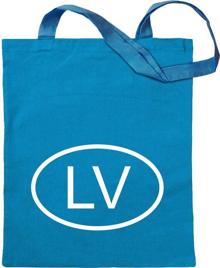 Kiwistar - Baumwolltasche - hellblau - Lettland LV - Tragetasche Stoffbeutel Umhängetasche Langer Henkel