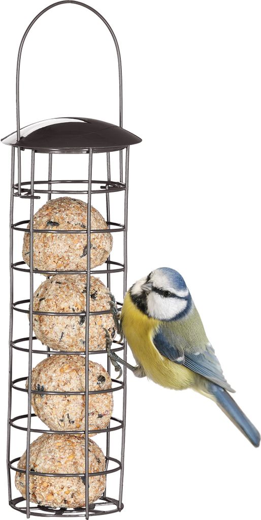 10x Fettfutterhalter mit Dach - Meisenfutterhalter für kleine Vögel - Vogel-Futterplatz im Freien