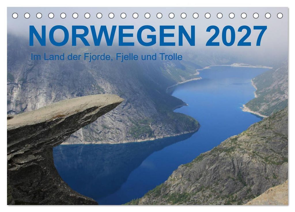 Norwegen 2027 - Im Land der Fjorde, Fjelle und Trolle (Tischkalender 2027 DIN A5 quer), CALVENDO Monatskalender