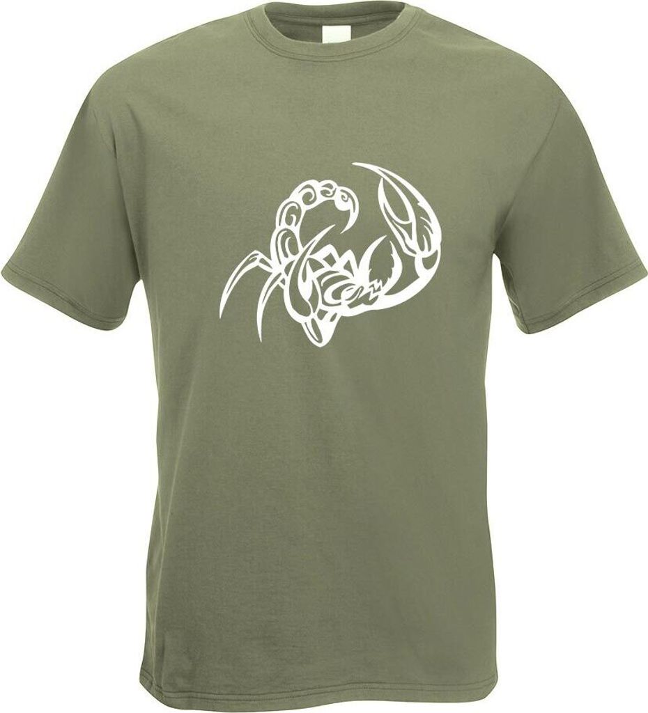 Kiwistar - T-Shirt - Olive - Skopion Motiv Bedruckt Funshirt Design Print - mit Motiv Bedruckt - Funshirt Design - Sport - Freizeit - Herren - XXL