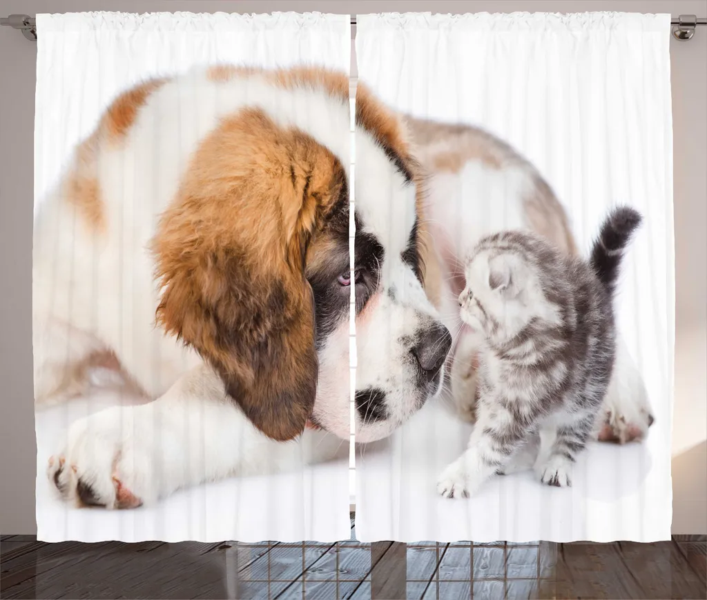 Tenda Rustica ABAKUHAUS Cane e Gatto 280x245 cm | Arredo Shabby Chic