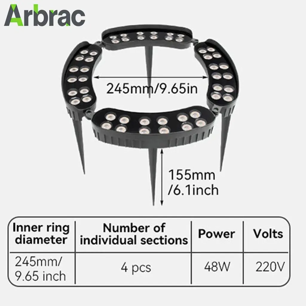 Éclairage Extérieur IP65 Économe 245mm Diffusion Chaude Confortable