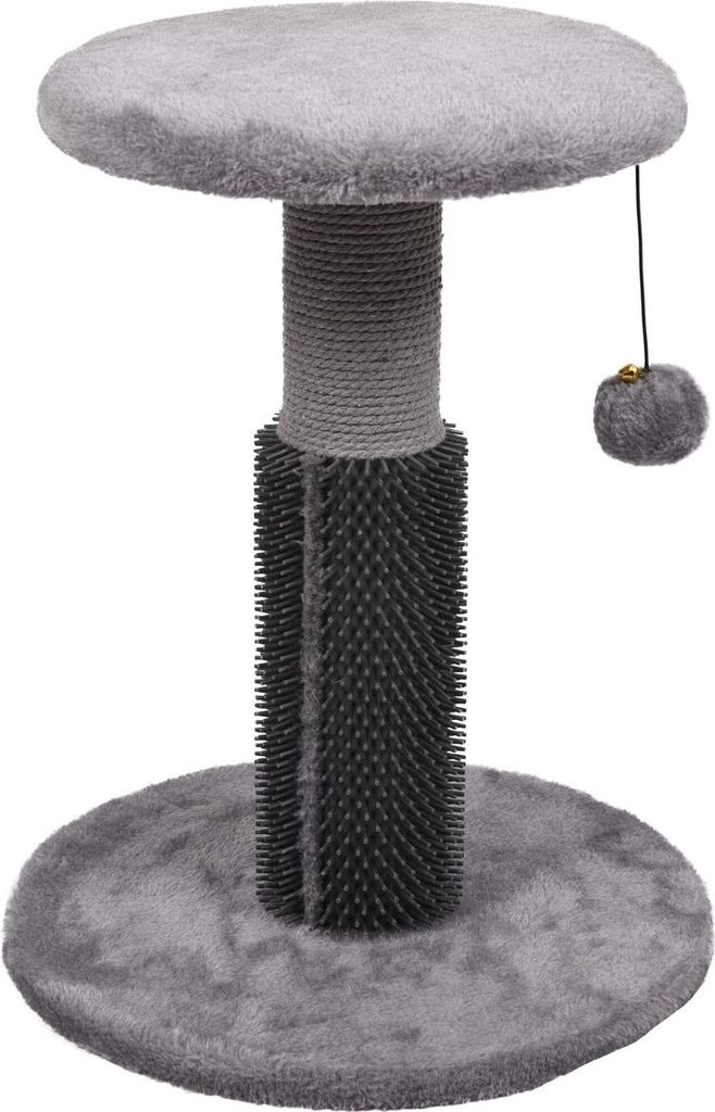Kratzbaum Bea, grau, 40,5 cm hoch, mit Kratzstamm, Gummibürste und Spielball