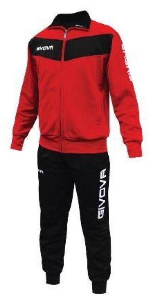 Givova - "Tuta Visa" Trainingsanzug für Herren PP10604 (XS) (Rot/Schwarz)