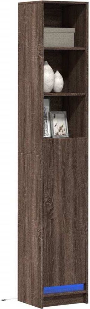 vidaXL LED-Sideboard Braun Eichen-Optik 36x32,5x200 cm Holzwerkstoff