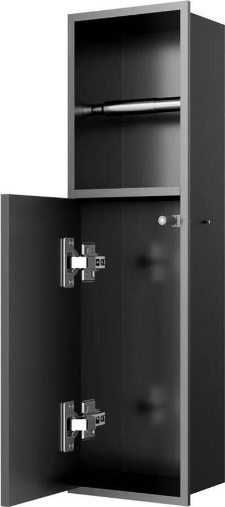 Portarotolo a scomparsa DENBO, 600x170 mm, acciaio inox, Immagine del prodotto 