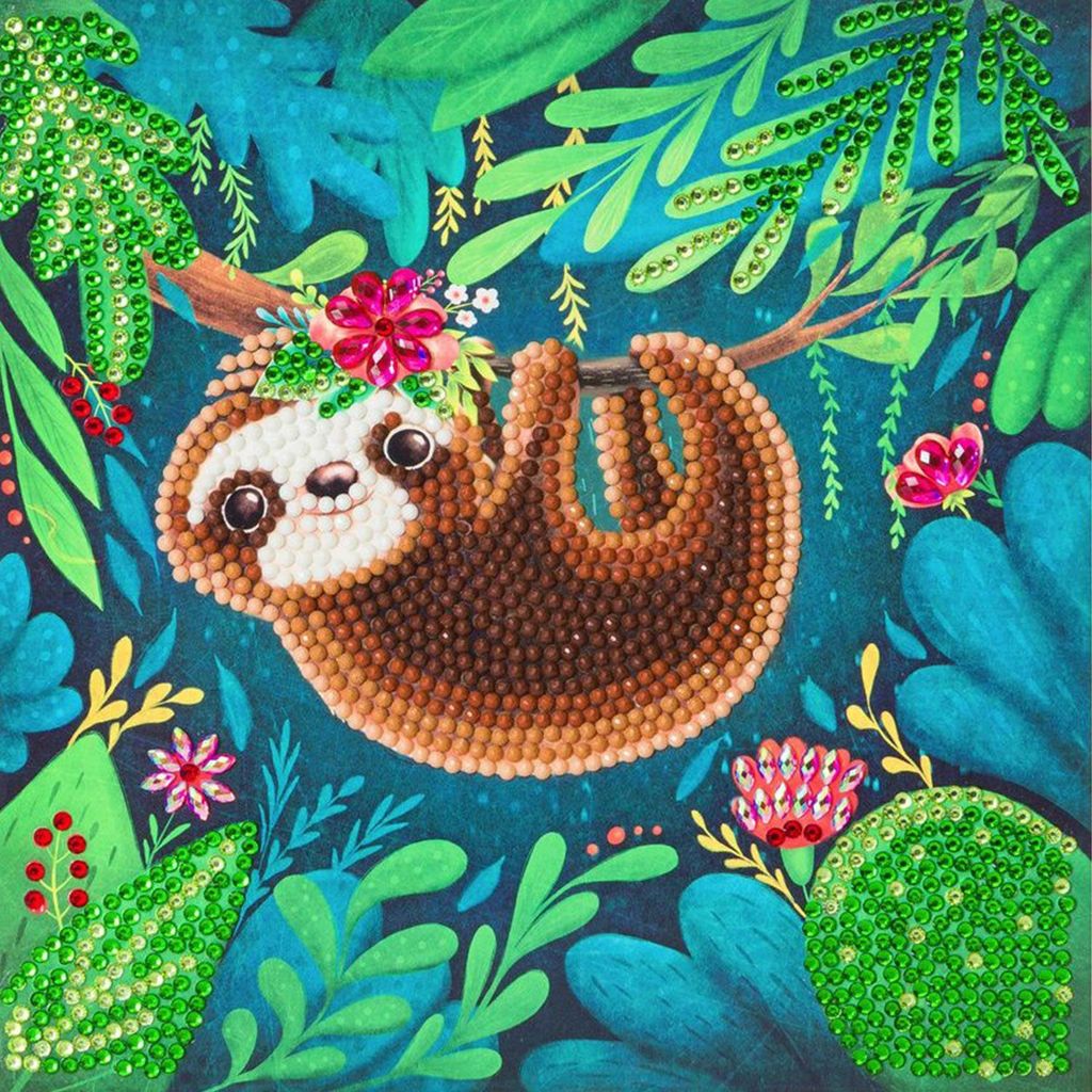 Craft Buddy Kristallkunstkarten-Faultier, 18 x 18 cm