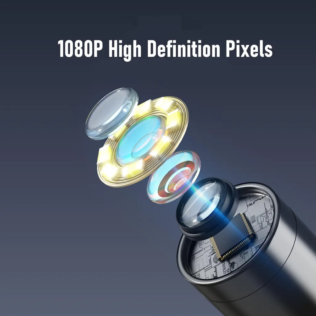 Endoscope Double Objectif 1080P avec Câble de 5m et Éclairage 8 LED - 16