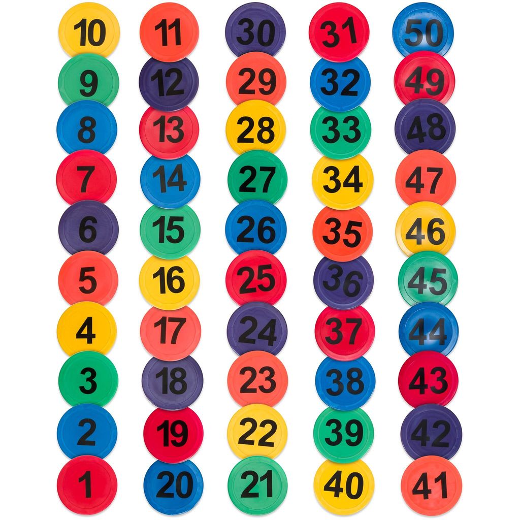 Sport-Thieme Bodenmarkierungs-Set "Zahlen/Buchstaben", Zahlen 1–50