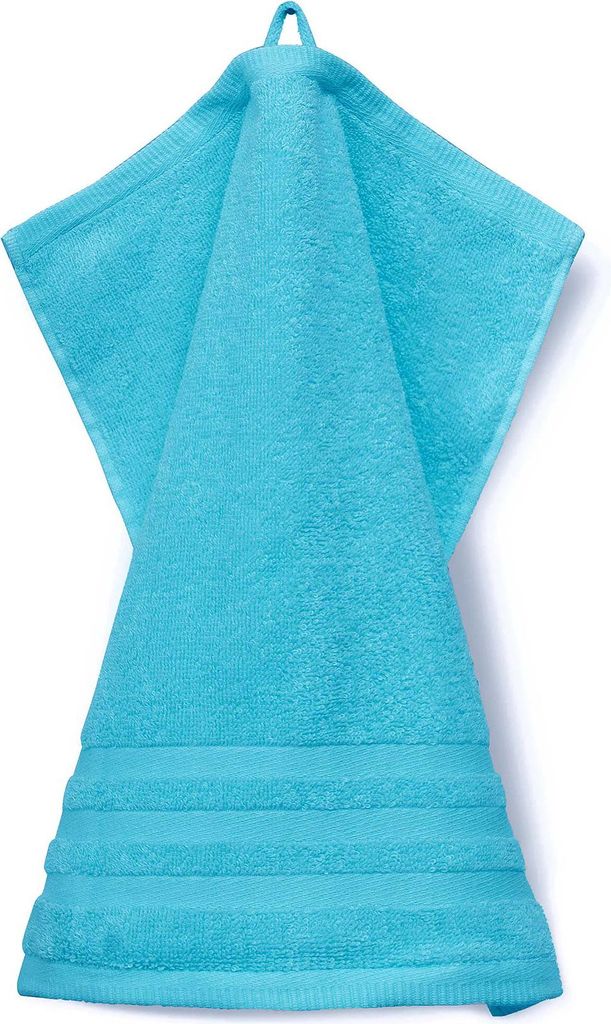grace grand spa Waschlappen Aktion mit attraktiver Streifen-Bordüre Premium türkis One Size
