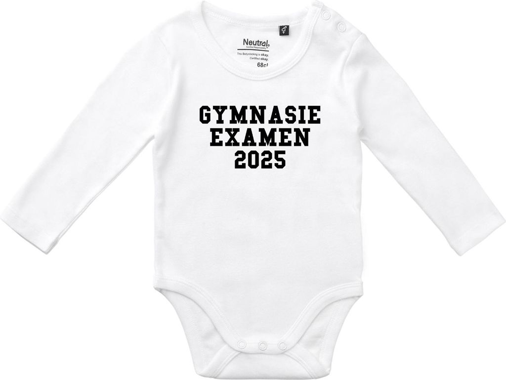 Huuraa Baby Body Gymnasieexamen 2025 Abschluss Schweden 80 White Baumwolle Fairtrade Langarmbody Geschenkidee