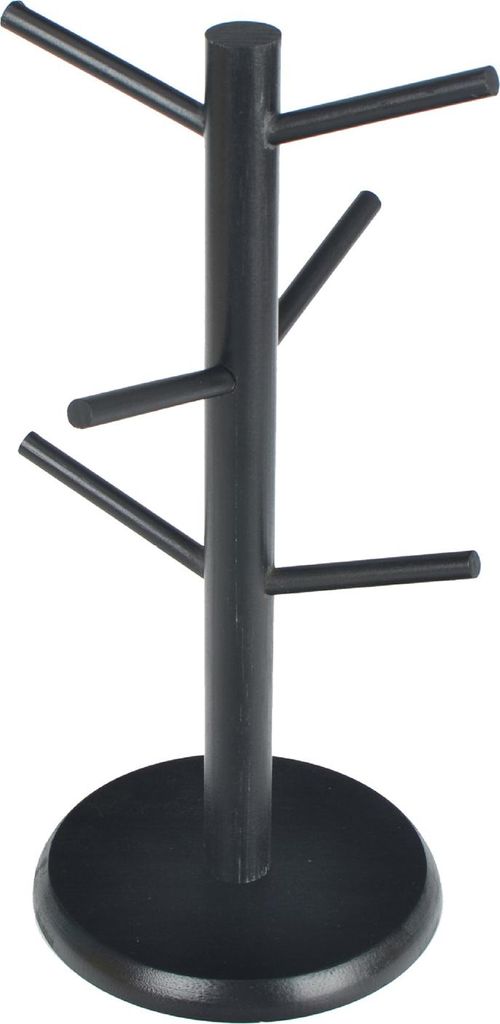 Bambus-Becherhalter-Baum, 6 Haken, Kaffeetassenständer, rutschfester Kaffeetassenständer, einfach zu installierender Tassen-Organizer-Ständer f...