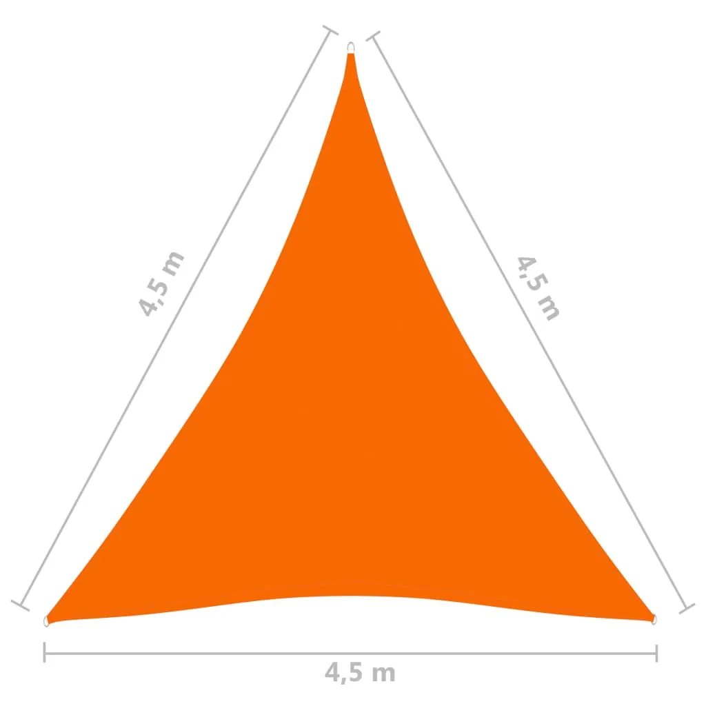 vidaXL Tenda da sole in tessuto Oxford Triangolare 4,5x4,5x4,5 m Arancione - 12
