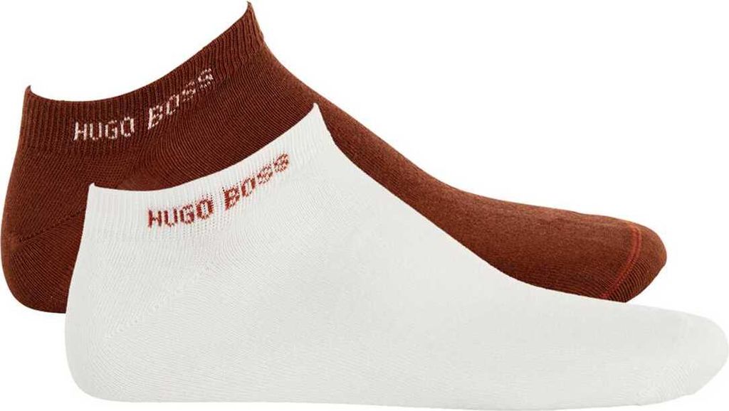 HUGO BOSS Herren 2 Paar Sneaker AS Logo Weiß / Weinrot NEU