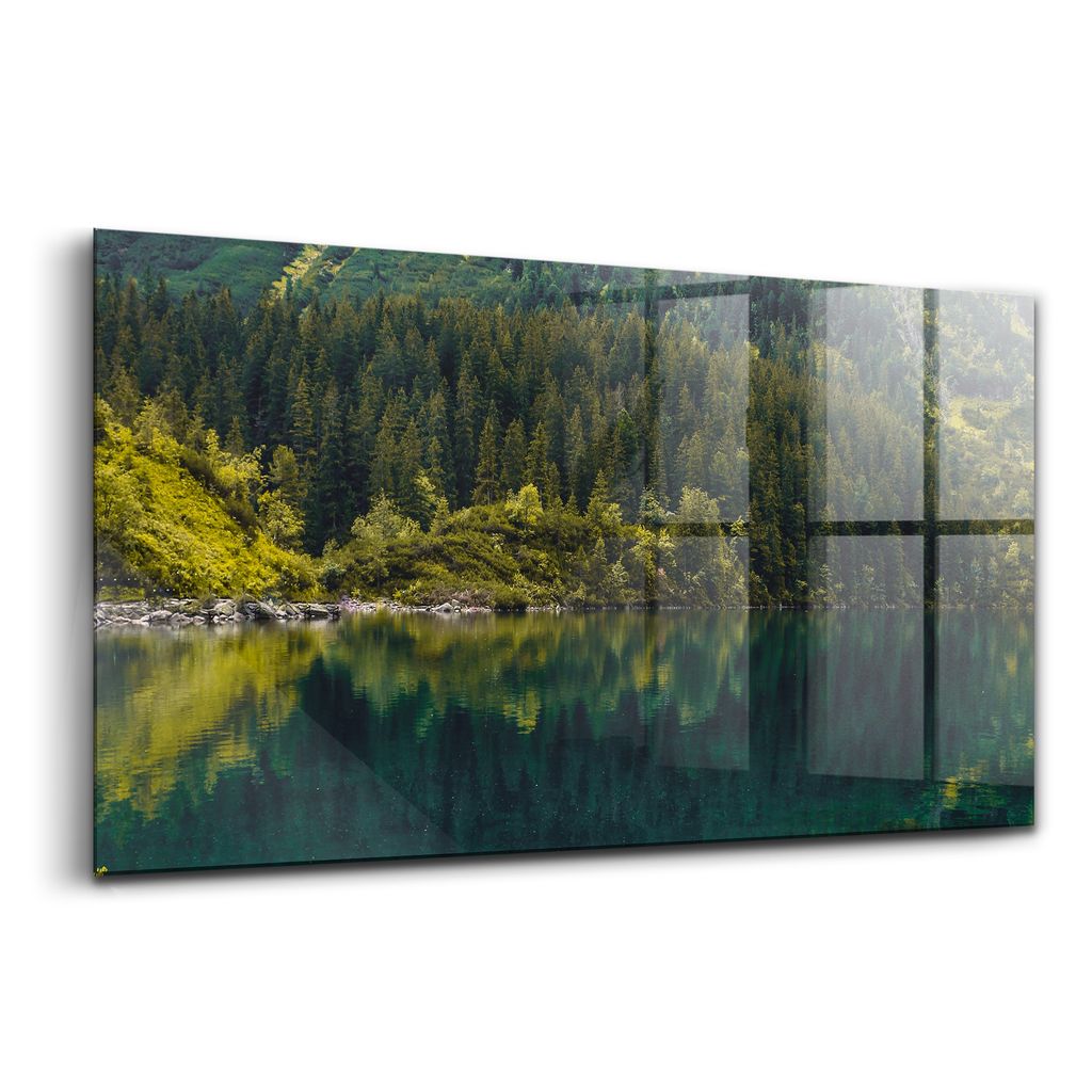 Glasmalerei - dekorative Malerei - moderne Malerei - 140x70 - Morskie Oko in Tatra Gebirge Landschaft