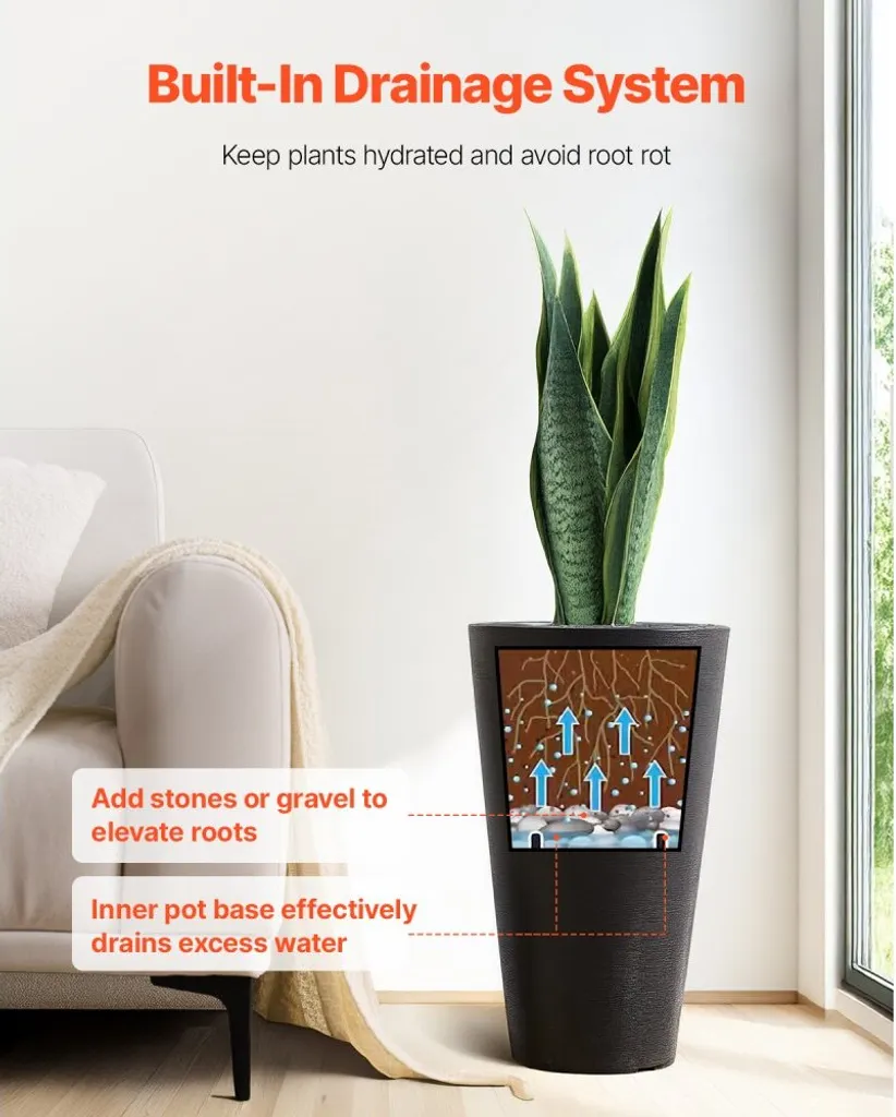 Pots de fleurs durables pour intérieur et extérieur - Duo de cache-pots - 4
