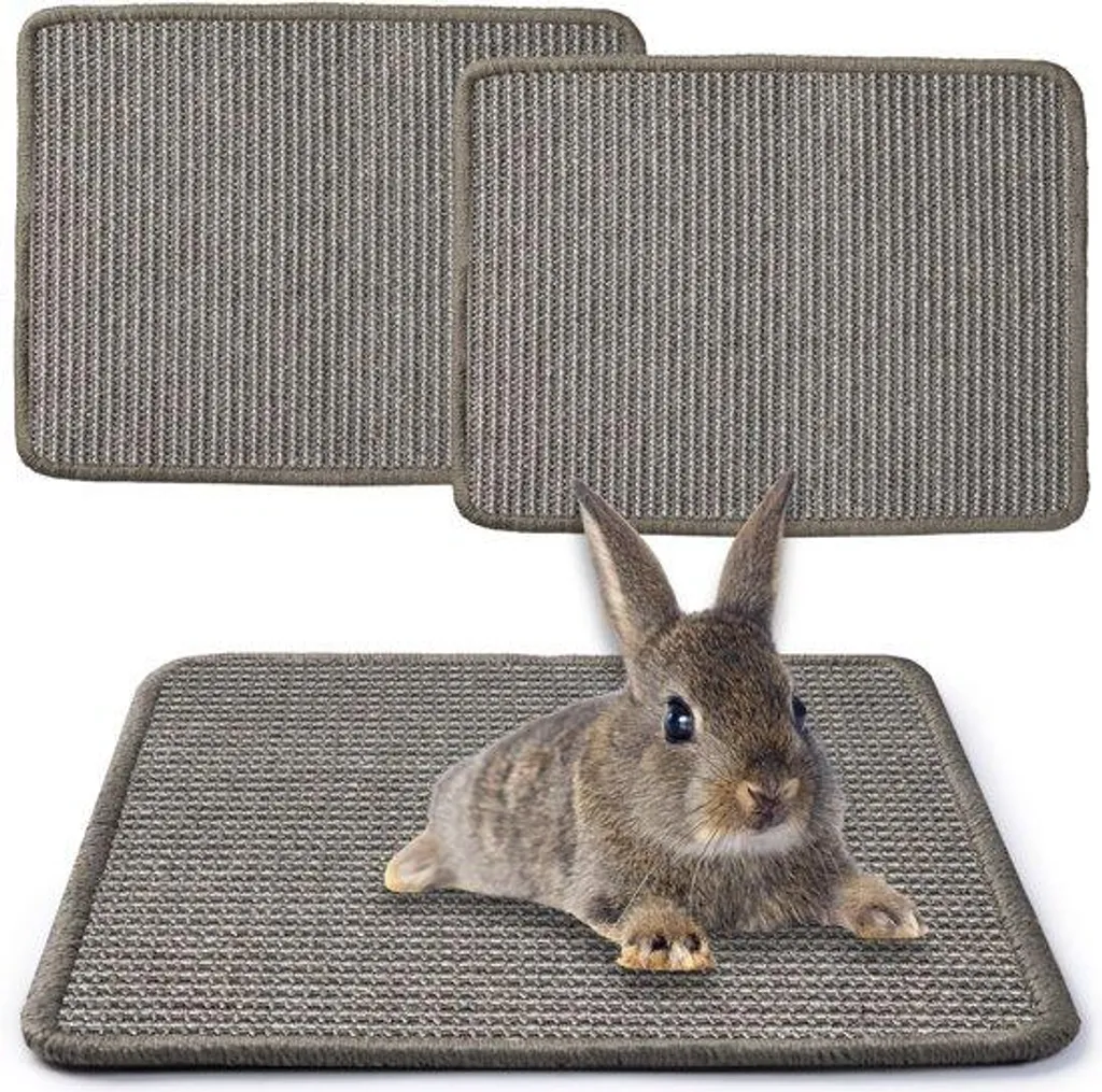 Tapis de sol en sisal pour cage lapin et chat - Revêtement lavable
