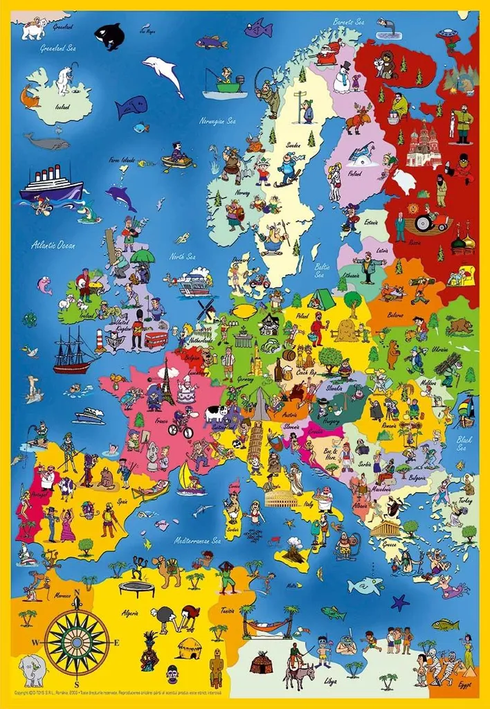 Puzzle Carte d'Europe 240 Pièces - Jouet Éducatif D-Toys Haute Qualité