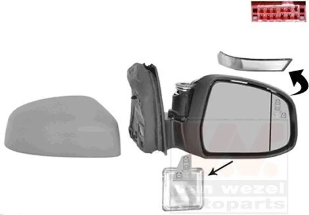 Rétroviseur cassé Ford Focus III ? Remplacez par le Van Wezel 1945818 droit