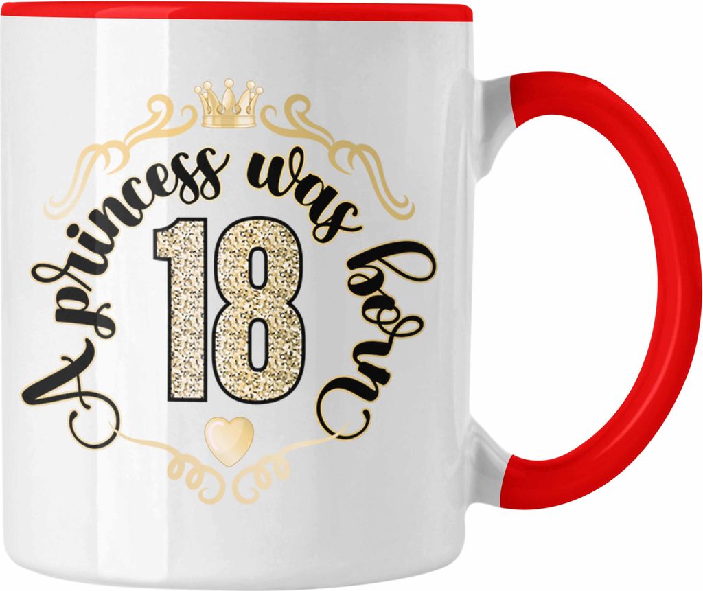 Trendation - 18. Geburtstag Geschenk Mädchen Frauen Lustiger Spruch 18er Geburtstagsgeschenk Tasse (Rot)