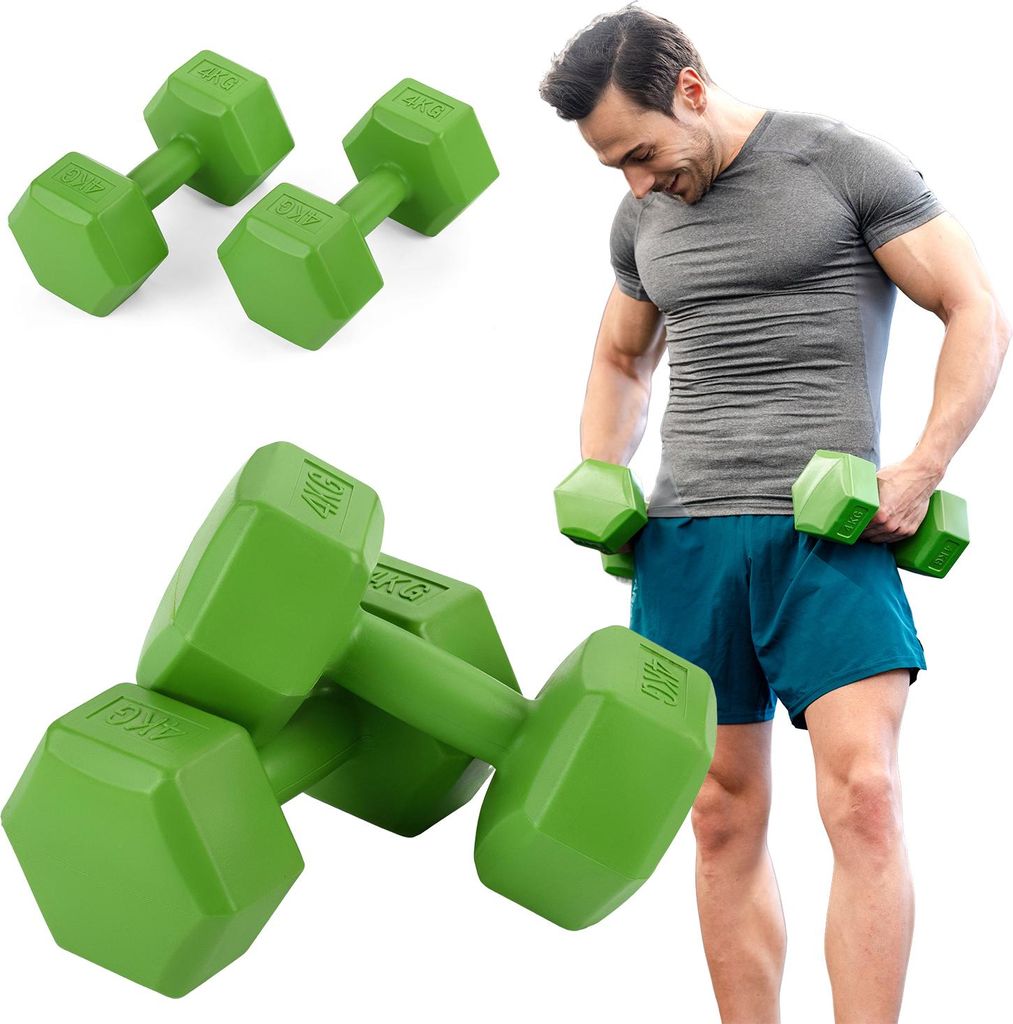 Gymtek Kurzhantel Set - 2x 4kg Hanteln - Hantel Set für Krafttraining, Fitness, Workout - Gymnastikhanteln für Home Gym