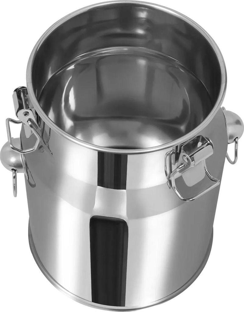 Lebensmittelbehälter aus Metall - Milchkanne - 3–6 L Fassungsvermögen - Auslaufsichere Dichtung - Mit Deckel - Weiß