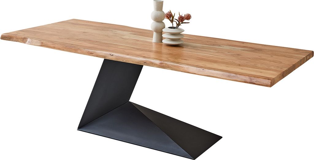 Alan Esstisch mit Baumkante Akazie Massivholz, Größe Tisch:240 x 100 cm